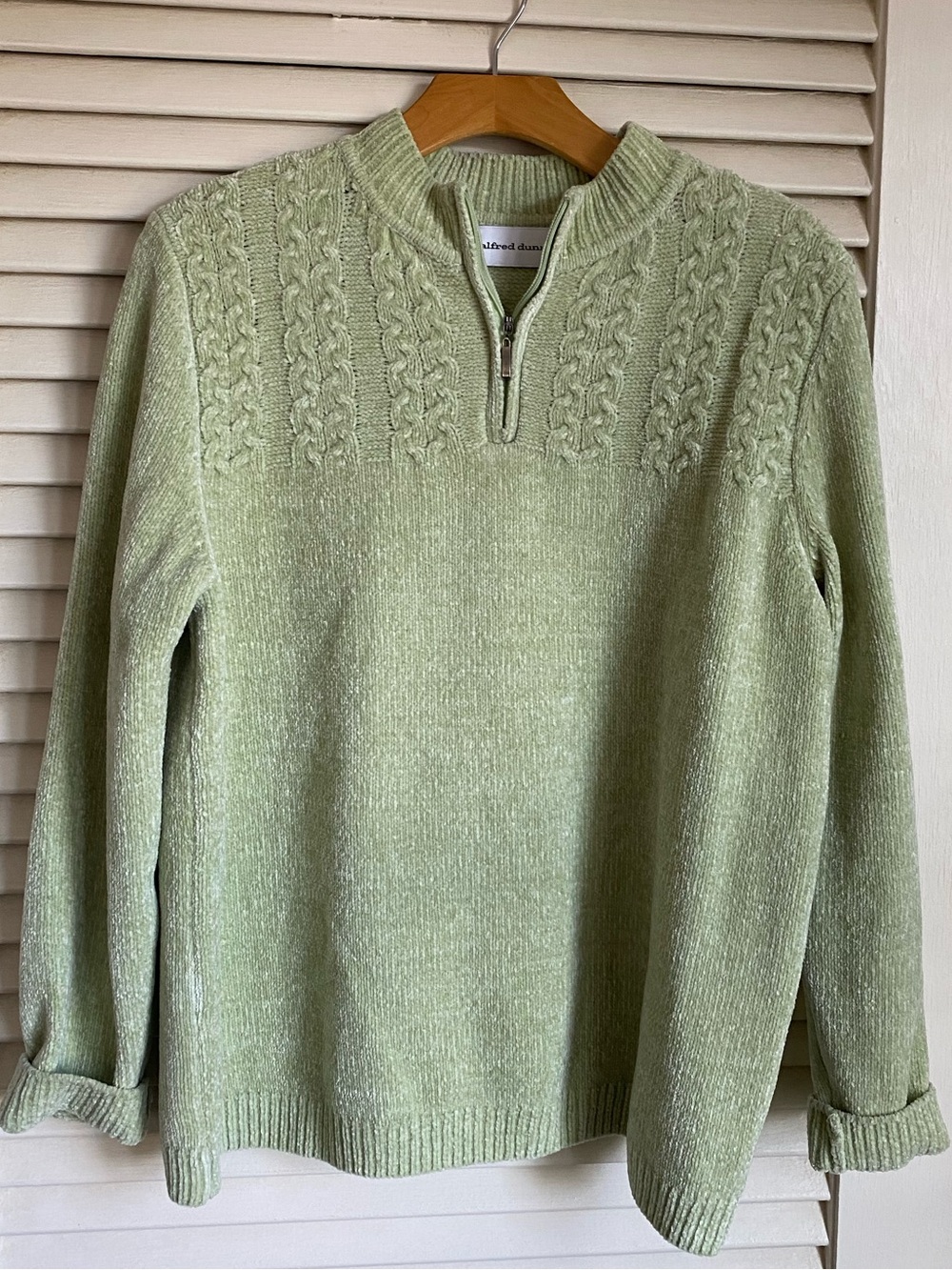 Alfred Dunner Mint Knit Quarter-Zip Sweater